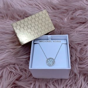Michael Kors Monogram Mother of Pearl Pendant Necklace